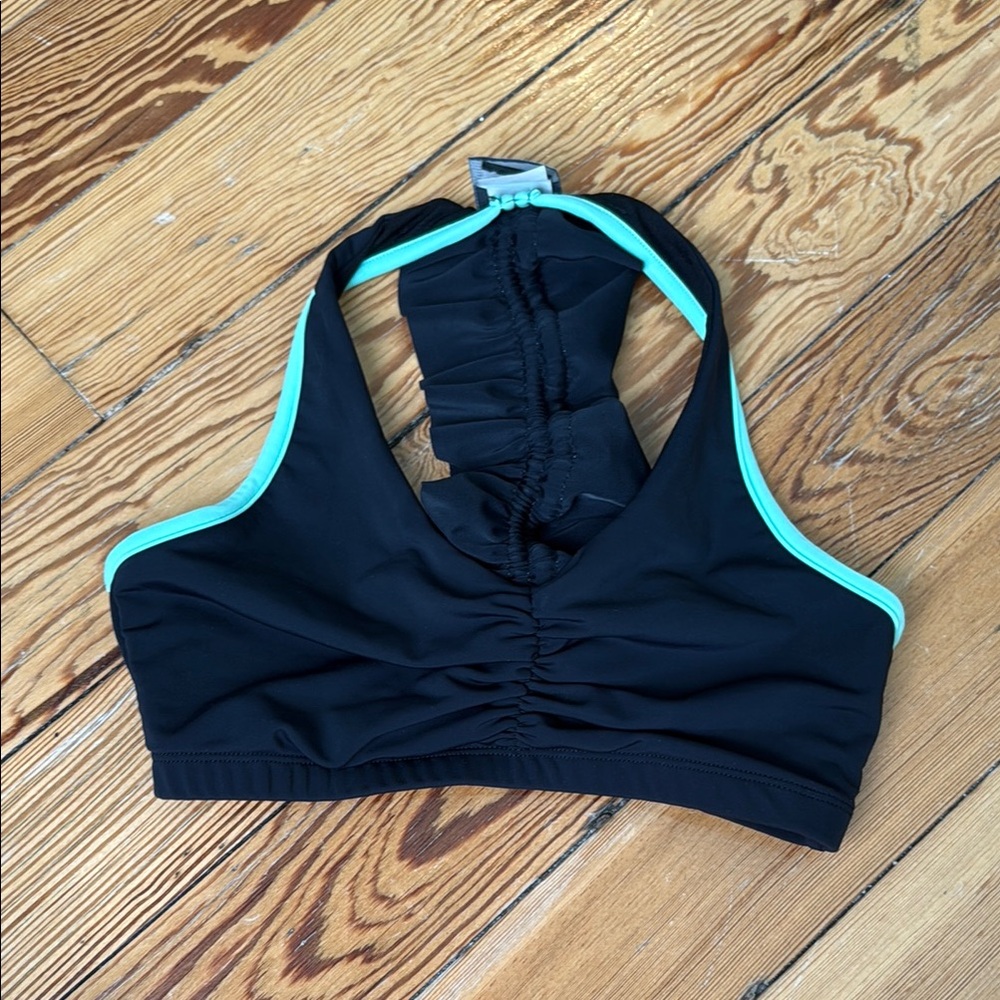 Black and Green Racerback Dance Top